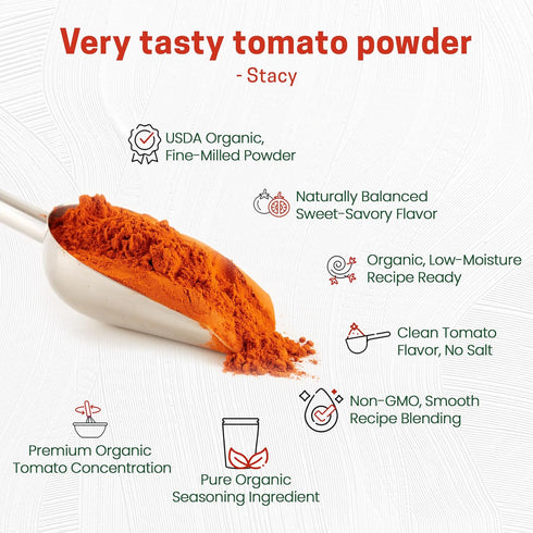 1 lb Z Natural Foods Organic Tomato Powder, Antioxidant-Rich Fruit Powder, Ideal for Smoothies, Cooking, Baking