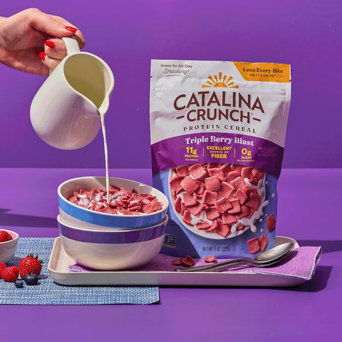 11g 8 oz. (Pack 4), Packaging Catalina Crunch Protein Cereal - Sugar Free Breakfast Cereal with of Protein - Gluten