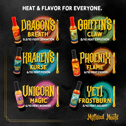 8/10 Mythical Meats Griffin's Claw Hot Sauce - Scorpion Pepper & Honey Mustard, Gluten Free, Non- GMO, Heat