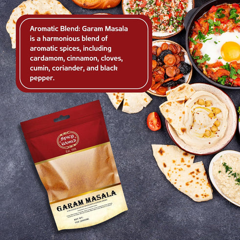 Spicy World Garam Masala Powder, 7-Ounce (15 Premium Spice Blend), Salt Free, Vegan, Indian Origin