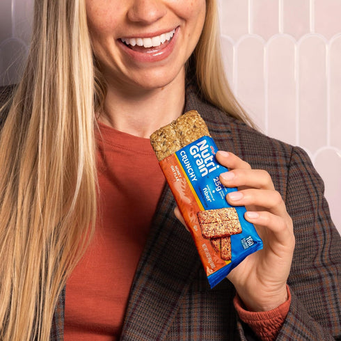 7oz (10 Nutri-Grain Crunchy Honey Oat Flax Bars, Fiber Bars, Whole Grain, Box Bars)