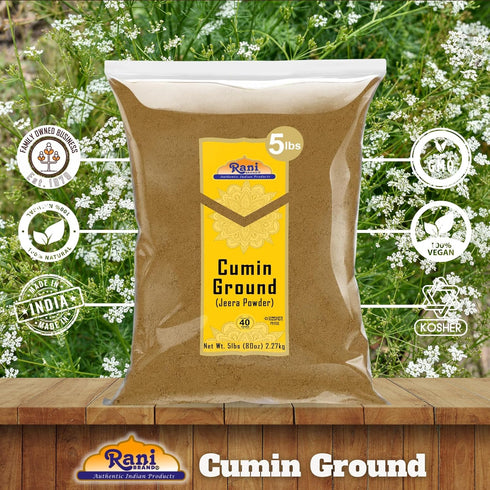80oz (5lbs) 2.27kg Rani Cumin (Jeera) Powder Spice Bulk ~ All Natural | Vegan | Gluten Friendly | NON-GMO | Kosher |