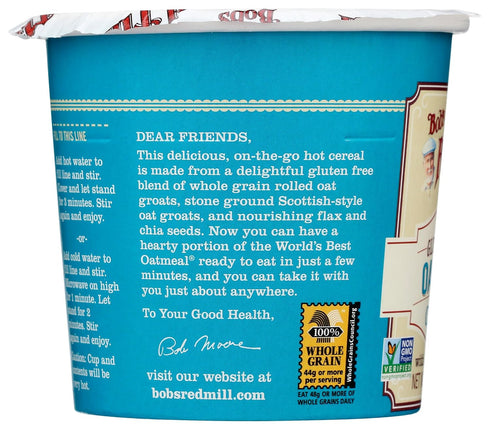1.81 (Pack 1) Bob's Red Mill GF Oatmeal Cup, Classic, Ounce Cup of - Non-GMO, Vegan, Whole Grain, Kosher