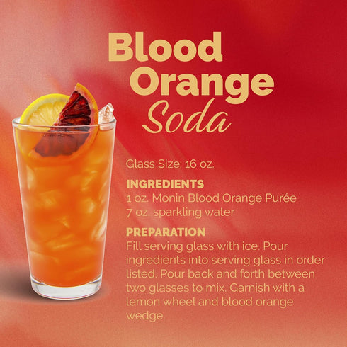 (1 Monin - Blood Orange Pure, Tart, Juicy Citrus Taste, Great for Lemonades, Cocktails, and Culinary Creations, Vegan