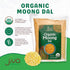 4 Jiva USDA Organic Moong Dal Yellow - Pound (Split Mung Beans Washed)