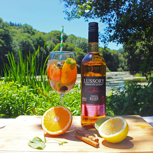 0.0% (750ml, 2 Lussory Premium Rose Alcohol Removed Dealcoholized Rose Non Alcoholic Wine From Spain, Low Calories, Low