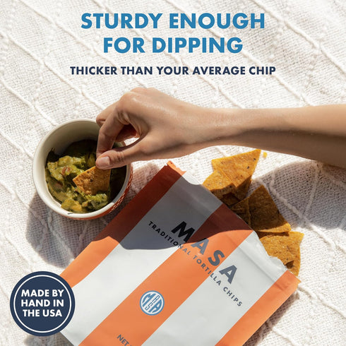 2pk5 oz MASA Chips Corn Tortilla Chips Cooked in Beef Tallow Seed Oil Free Snack, each Handmade with Only Naturally