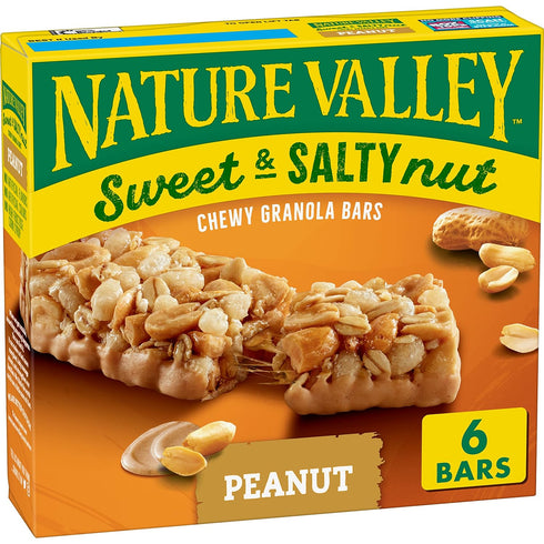 Nature Valley Sweet and Salty Nut Granola Bars, Peanut, 6 Bars, 7.2
