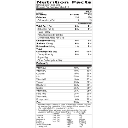 General Mills 18.10 Oz Cereals Boo Berry Artificial Berry Flavor Frosted Cereal With Monster Marshmallows