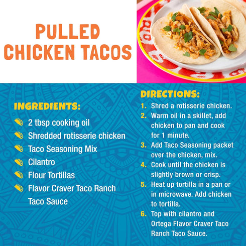4.3 (Pack 6) Ortega Seasoning Mix, Taco Seasoning, Ounce