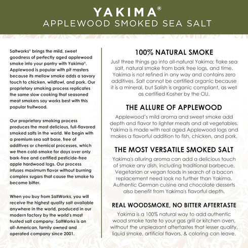 8 SaltWorks Yakima Applewood Smoked Sea Salt, Artisan Pour Spout Pouch, Ounce
