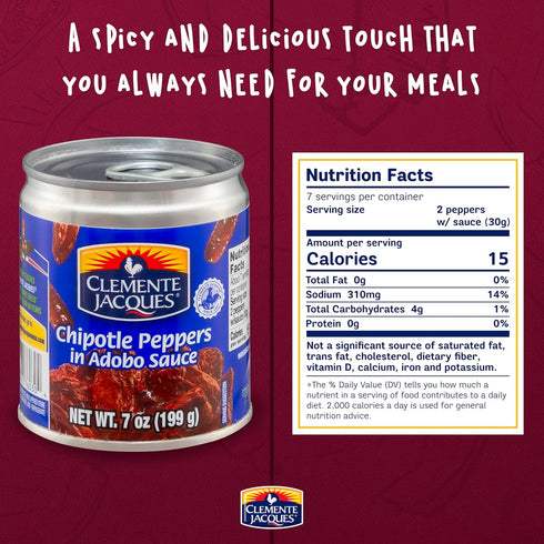 Clemente Jacques 7 oz (Pack 24) Chipotle Peppers in Adobo Sauce