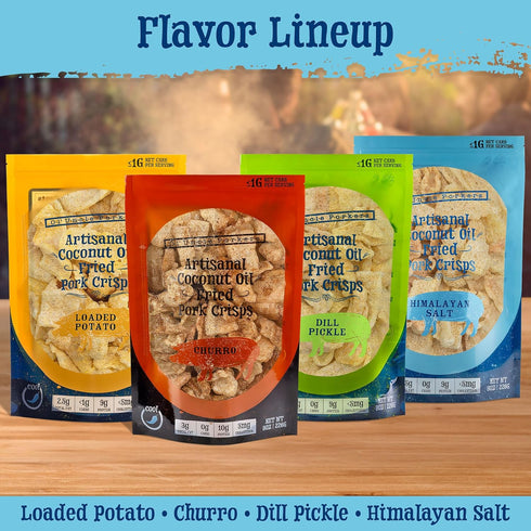 8 oz Pack 4) Ol' Uncle Porkers Keto-Friendly Pork Rinds Fried in Coconut Oil, Bags, (Himalayan Pink Salt Flavor
