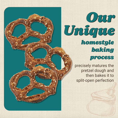 11 Oz. Pack 6 Unique Snacks Original Splits Pretzels, Delicious Homestyle Baked Snack Bag, OU Kosher, and Non-GMO Food