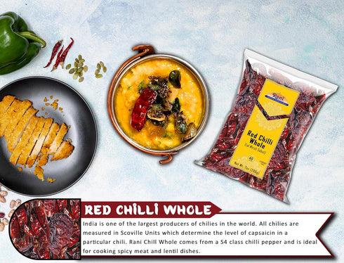 Rani Chilli Whole (Lal Mirch Sabut) 7oz (200g) - All Natural Vegan Gluten Friendly NON-GMO