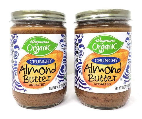 Wegmans Organic Crunchy Almond Butter (2 Pack, Total of 32oz)