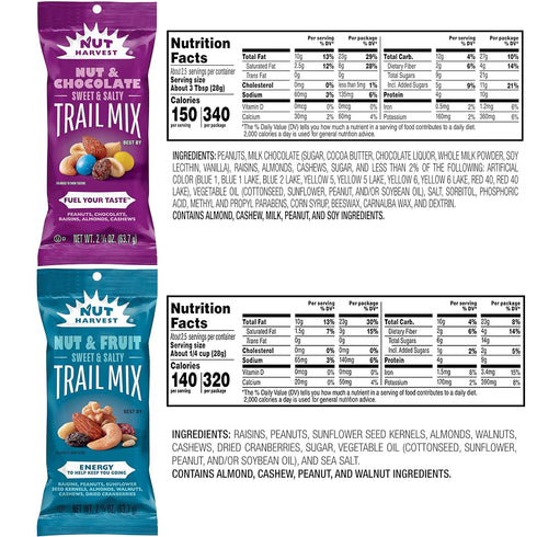 Pack, 2.25 (Pack 16) Nut Harvest, Trail Mix Variety Ounce