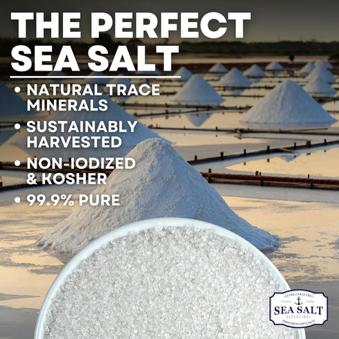 5 lb Coarse Sea Salt for Grinder Refill, Coarse Grain Kosher Salt, Non-Iodized Coarse Salt for Cooking, Mineral-Rich