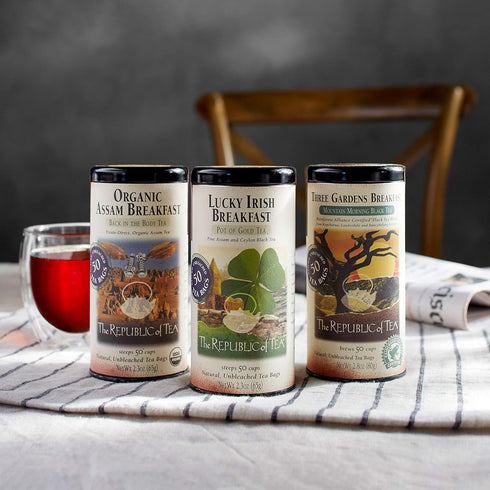 The Republic of Tea Organic Assam Breakfast Black Tea, Tin of 50 Bags