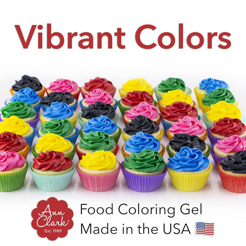 Ann Clark Gel Food Coloring, Made in USA, 0.7 oz, 6 Colors