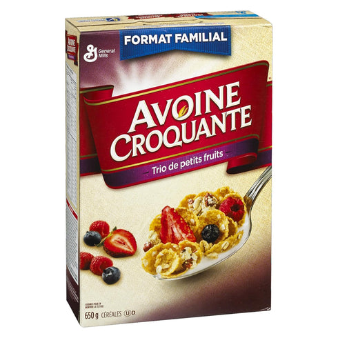 Oatmeal Crisp 650g/22.9oz, General Mills Family Size Triple Berry Cereal, (Imported from Canada)