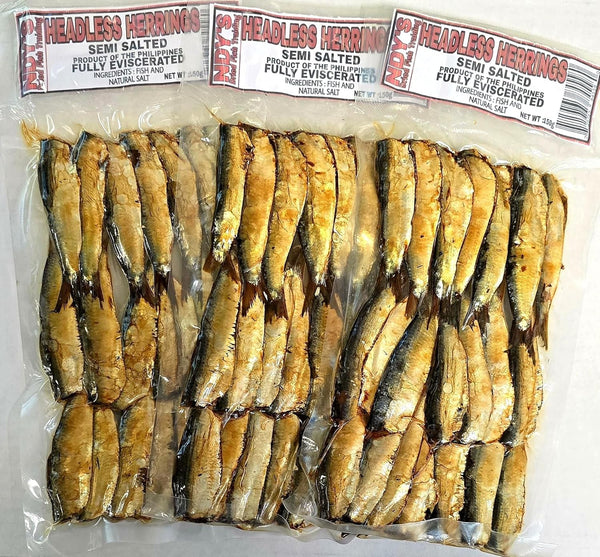 Ndy's Headless Dried Herring Semi Salted-Fully Eviscerated (Net Wt 150g) - 3 packs