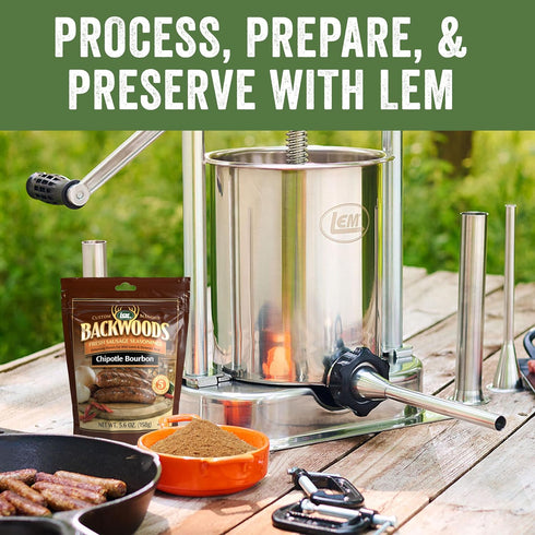 5.6 OZ LEM BACKWOODS Fresh Sausage - Chipotle Bourbon Seasoning