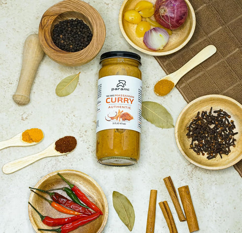 16 OZ Pack 3) Parami Thai Curry Sauce Size (Gluten Free, Dairy Free, Nut Free) (Massaman