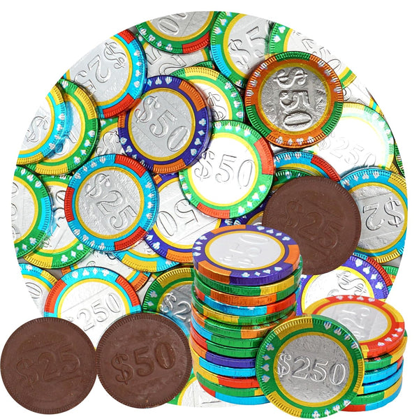 Milk Chocolate Casino Coins, 2 Pound Bulk Bag, Chocolate Coins, Individually Wrapped