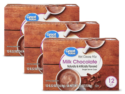 Great Value Cappuccino Coffee and Hot Drink Single Serve Pods, 12 Count (Hot Cocoa,