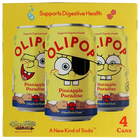48 OLIPOP SpongeBob Pineapple Paradise Prebiotic Soda, FZ