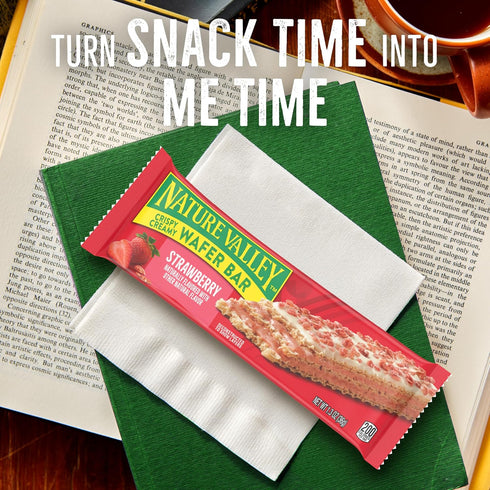 5 6.5 oz Nature Valley Crispy Creamy Wafer Bars, Strawberry, Whole Grain, Bars