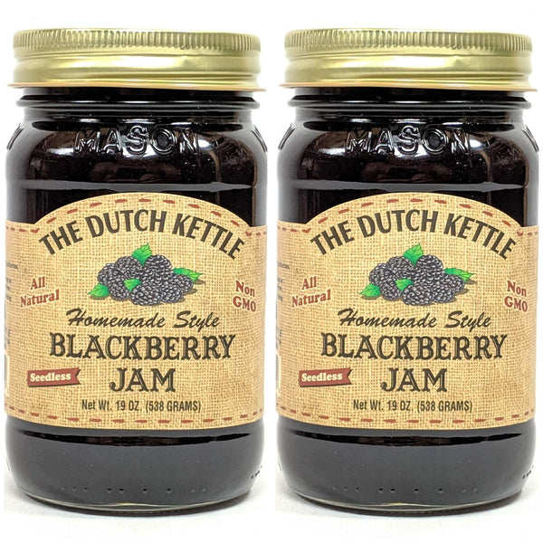 Generic The Dutch Kettle Amish Homestyle Blackberry Jam Seedless 2-19 Oz. Jars All