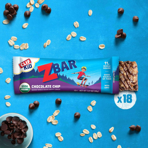 12g (18 Pack) Zbar - Chocolate Chip - Soft-Baked Energy Snack Bars - Non-GMO - Whole Grains - USDA Organic Granola Bars