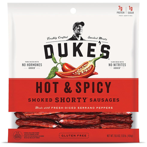 DUKE'S Hot & Spicy Andouille Smoked Shorty Sausages - Cajun Flavor
