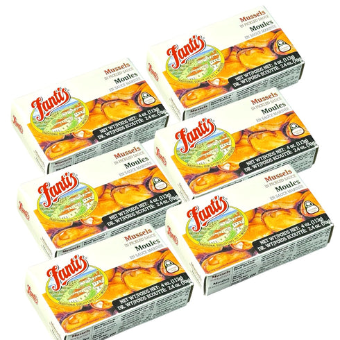 TEAMORE Fantis Mussels in Pickled Sauce Premium Mussels from Spain, Gourmet Canned Seafood,