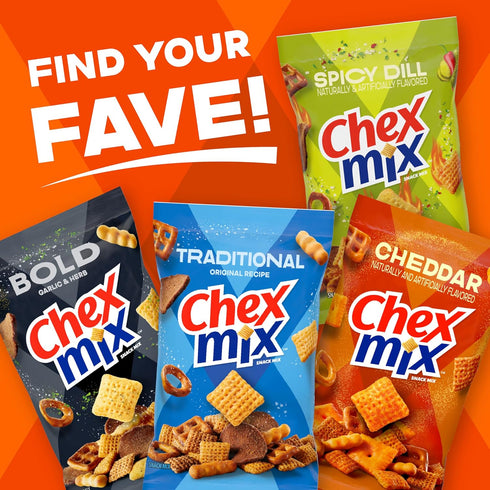 Chex Mix 8 oz Cheddar Snack Mix, Savory Snack Bag