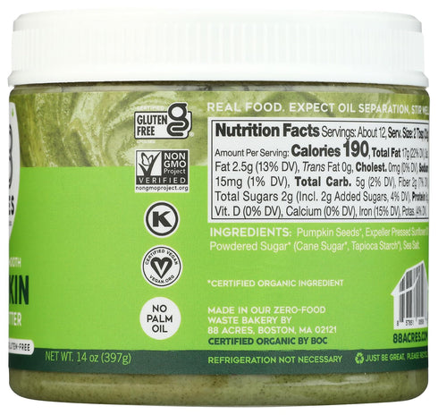 88 14 OZ ACRES Organic Pumpkin Seed Butter