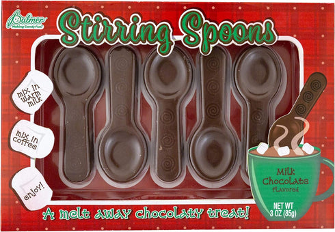 2 Pack Gourmet Chocolate Stirring Spoons - Hot Chocolate & Coffee Spoons for Kids