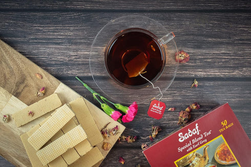 100 (pack 1) Sadaf Earl Grey Tea Bags | Special Blend Earl Grey Ceylon Black Tea | Product harvested in Sri Lanka |