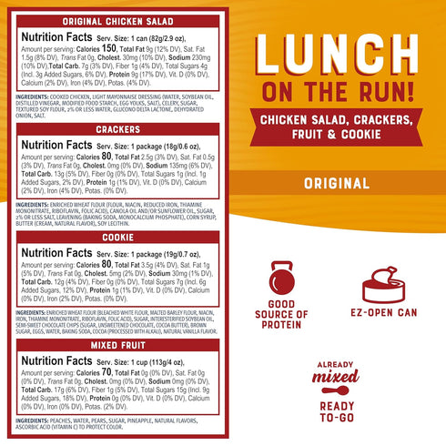 (8 Bumble Bee Lunch on the Run Bulk Bundle Total Kits) - Original Tuna Salad and Classic Chicken Salad with Crackers