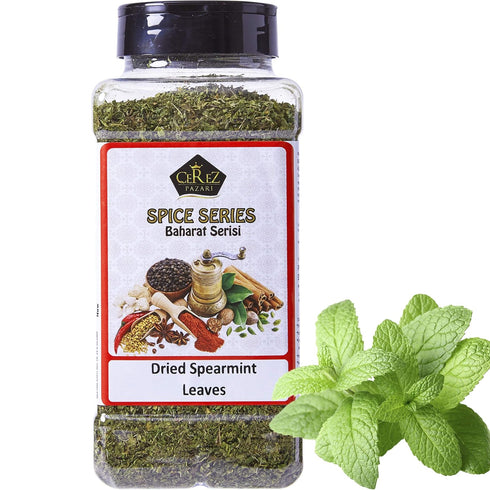 Cerez Pazari Dried Mint Leaves 5.3oz | 100% Natural, Non-GMO, Gluten Free Turkish Spearmint