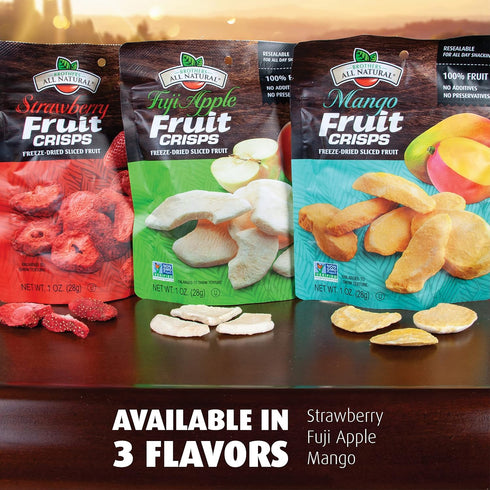 1 Oz (Pack 8), 100% Brothers All Natural Freeze Dried Fruit Crisps, Strawberry, of Made with Fruit, Gluten Free, Soy