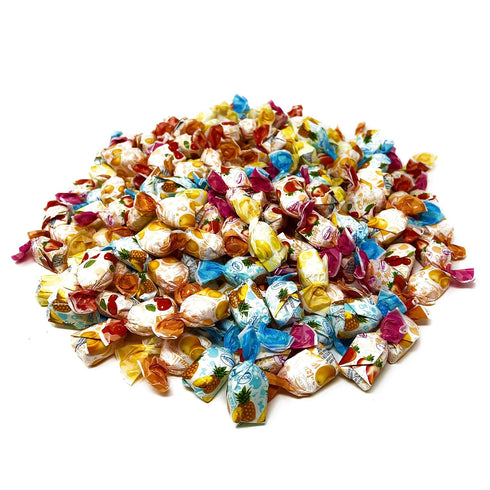 3 lbs 48 oz. Fruit Filled Hard Candies - - Strawberry, Cherry, Pineapple, Orange and Lemon Flavored Bon Bons Filled