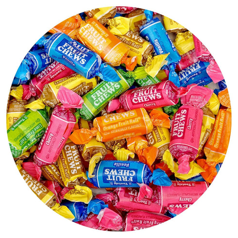 Fruit Chews, 2lb Bulk Bag (Approx. 140 Pieces), Taffy Candy, Assorted Fruit