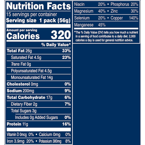 2 oz Packages, 15 Count PLANTERS Salted Cashews, Roasted Cashews, Snacks for Adults