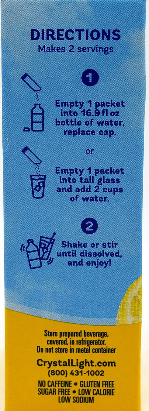 10-Packet (Pack 7) Crystal Light On The Go Natural Lemonade Drink Mix, Box