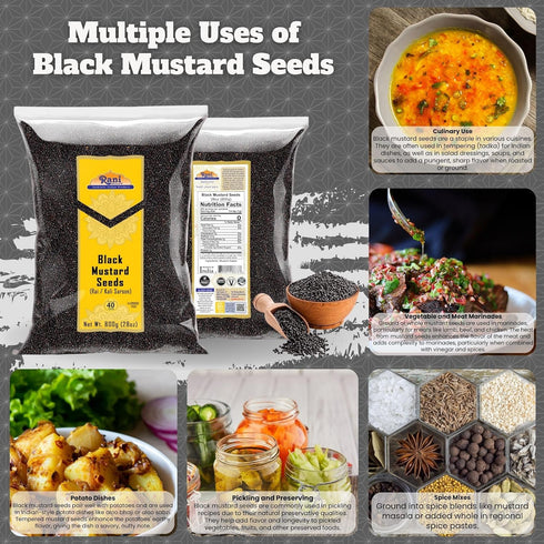 28oz (800g) Rani Black Mustard Seeds Whole Spice (Kali Rai) ~ All Natural | Gluten Friendly | NON-GMO | Kosher | Vegan