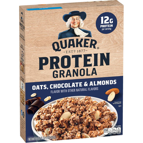 Quaker Protein Granola, Oats, Chocolate & Almonds, 18 oz