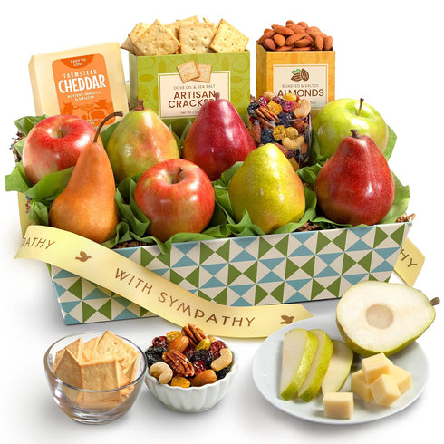 Classic Fruit Basket with Cheese and Nuts - Sympathy Gift
